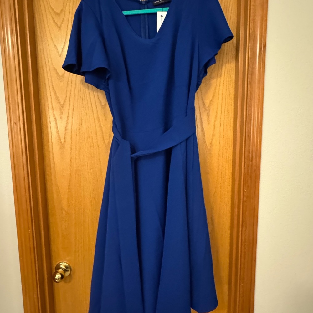 Lane Bryant Lena V-Neck Royal Blue Midi Dress